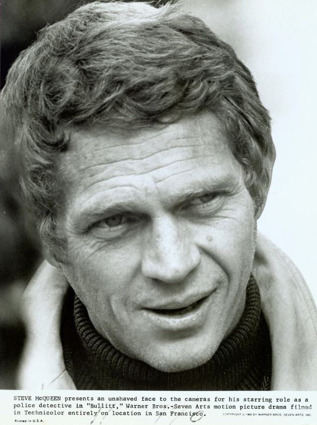 Steve as Frank Bullitt,
(unshaven).